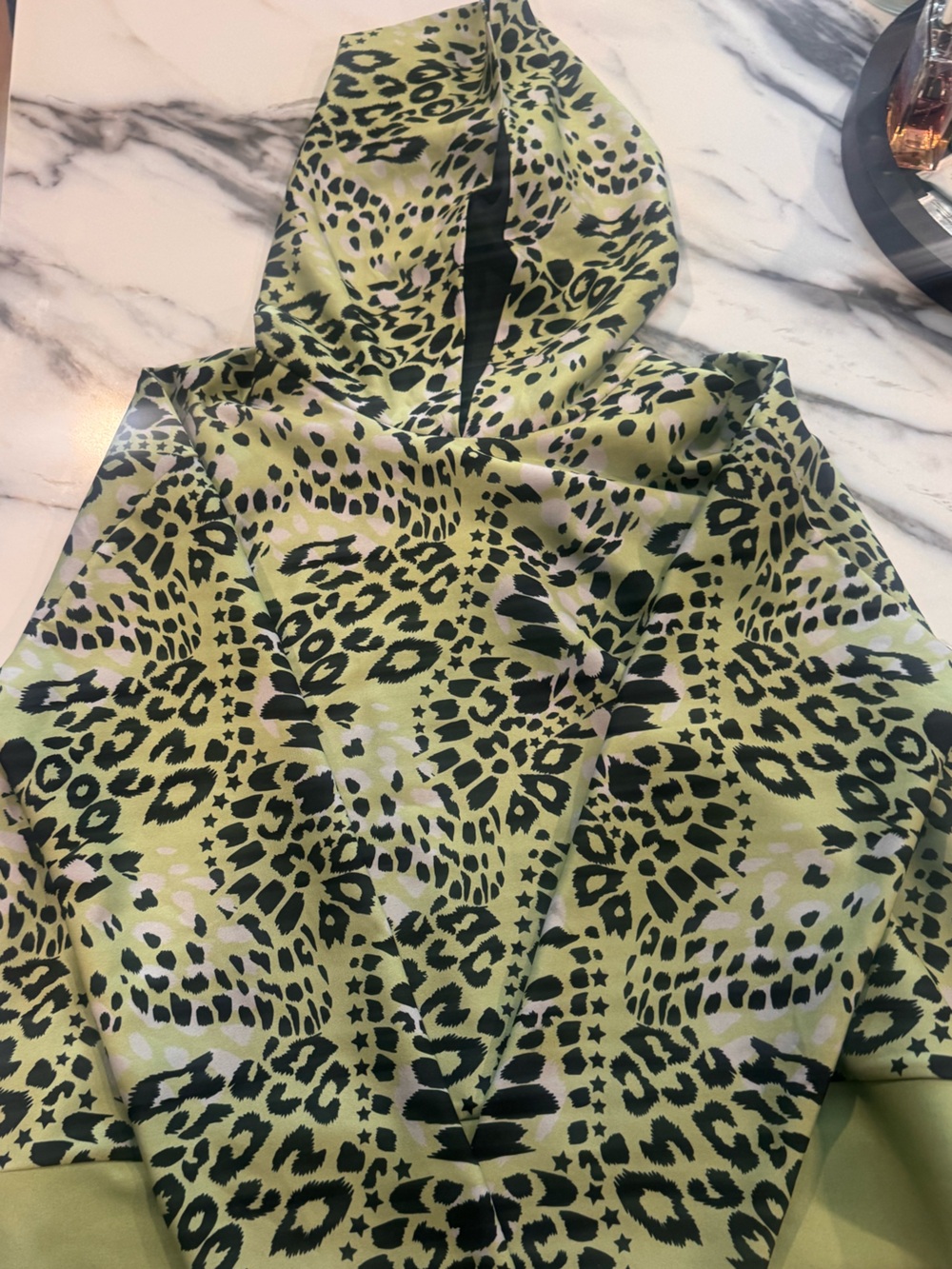 ultracor Green and Black leopard Printed hoodie